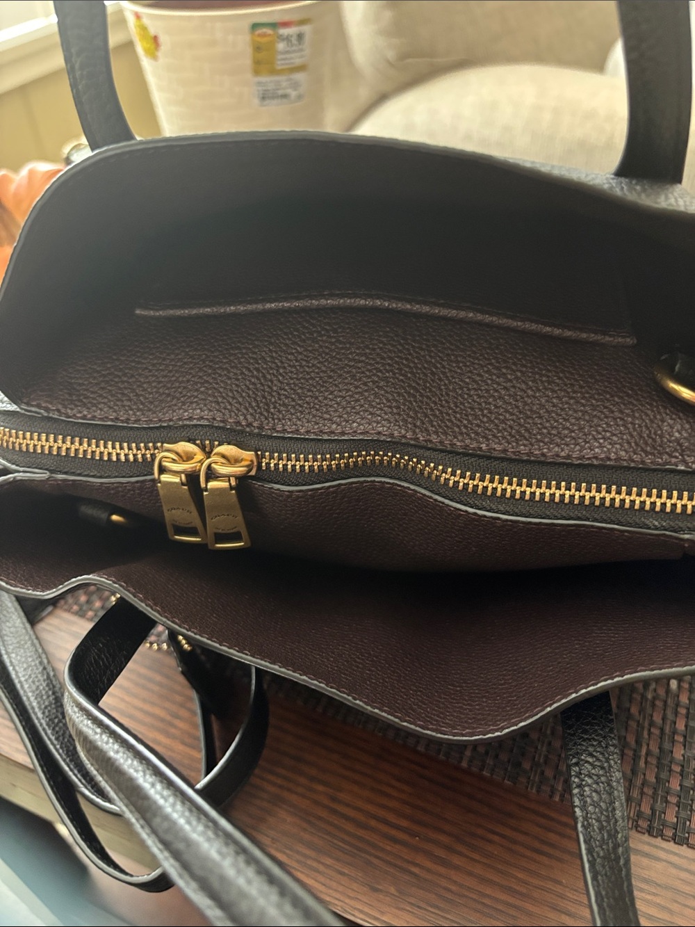 Coach Lora 30 in Black Pebbled Leather with Gold Hardware - Picture 5 of 14
